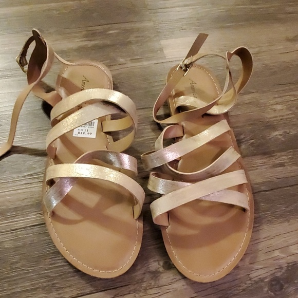 American Eagle By Payless Shoes - Gold Strappy Sandals American Eagle By Payless Shoes - Gold Strappy Sandals